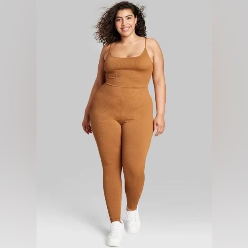 Wild Fable Brown Ribbed jumpsuit